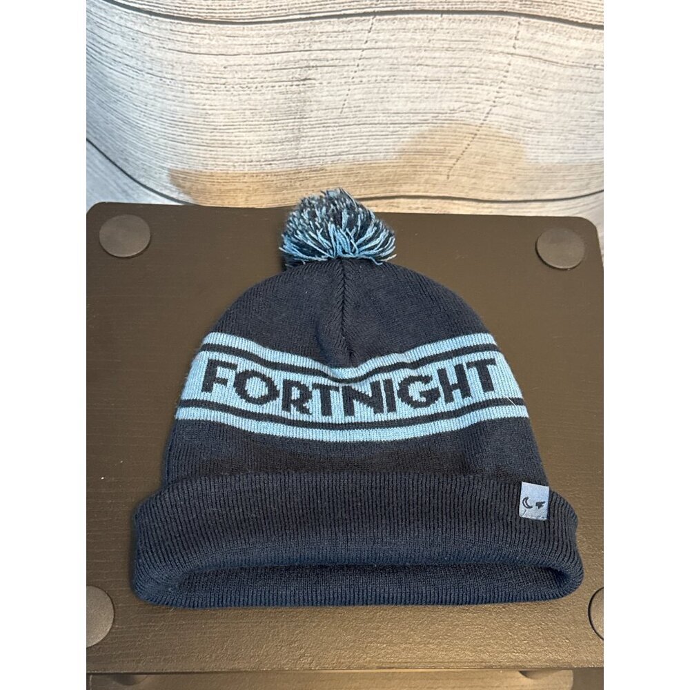 Fortnite Blue & Black Pom Pom Beanie Hat